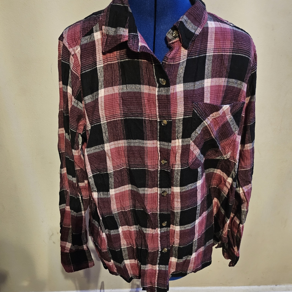 Plaid Button-Up Shirt